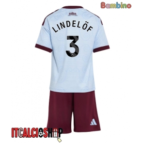 Aston Villa Victor Lindelof #3 Terza Maglia Bambino 2026-27 Manica Corta (+ Pantaloni corti)